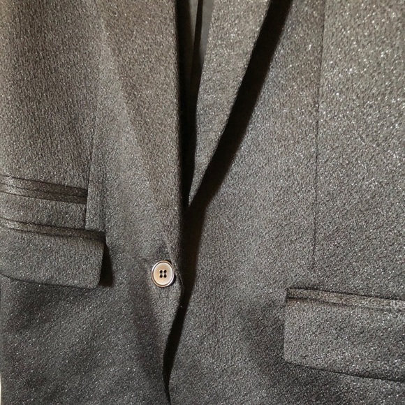 Top Shop Modern Black Blazer with Silver Shimmer - Picture 3 of 6